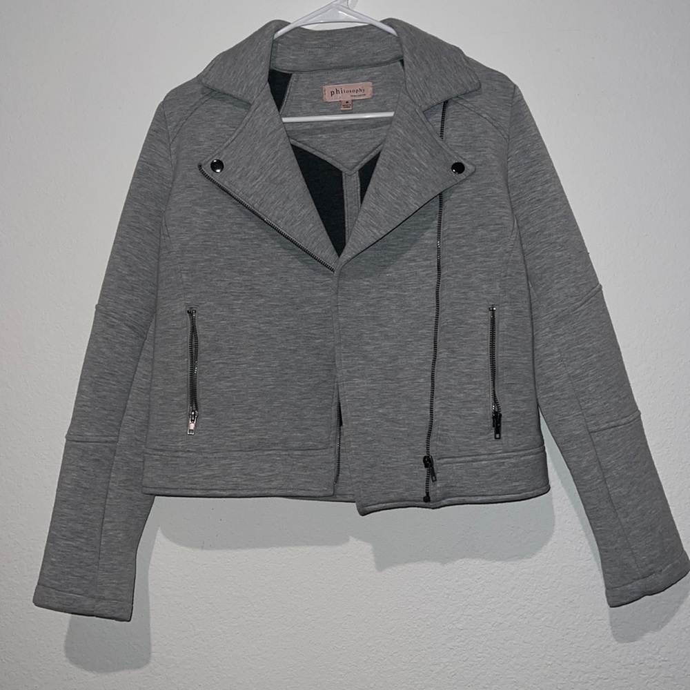 Philosophy thick grey Moto jacket